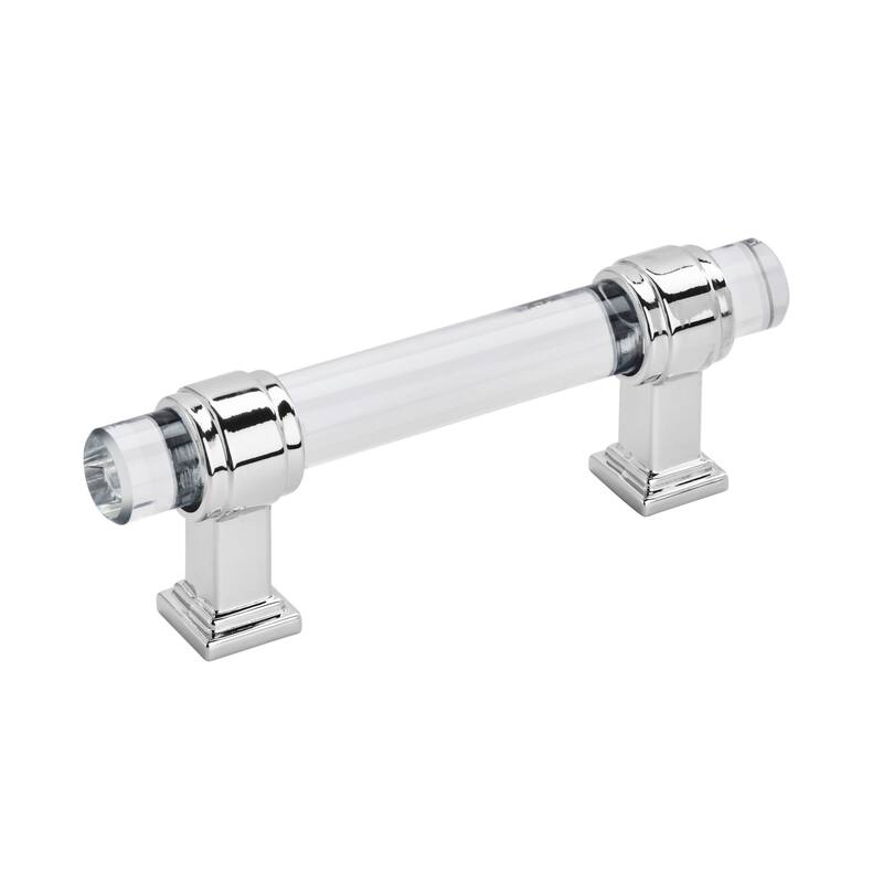 Amerock Glacio Cabinet Door and Drawer Pull - 3 in (76 mm) Center-to-Center - Clear/Polished Chrome
