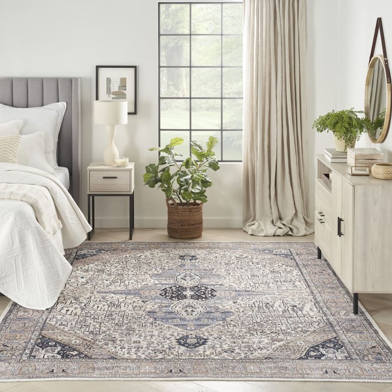 Noge Power Loomed Distressed Non Skid Area Rug By HomeRoots - 8' x 10'