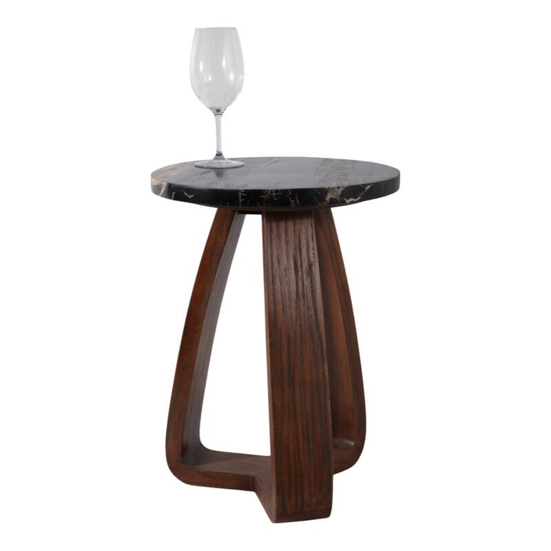 Modern Wood Accent Table Wood with Sculptural Tripod Base - 16" x 16" x 22"