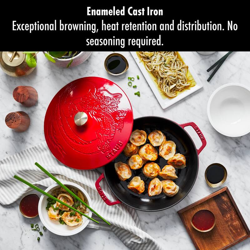 Staub Cast Iron 2.5-qt Braiser with Dragon Lid