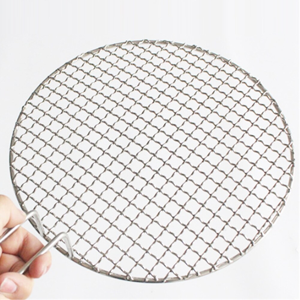 Stainless Steel BBQ Grill Roast Mesh Net Non-stick Baking Pans with Handle Home 