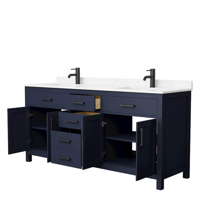 Beckett 72-inch Double Vanity with Cultured Marble Top
