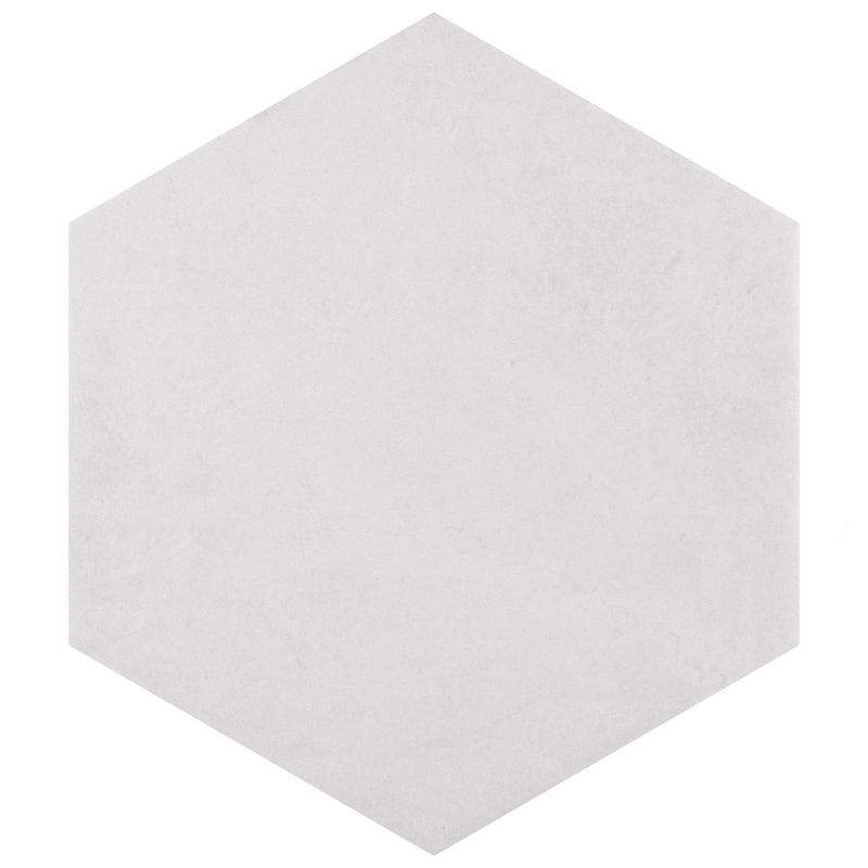 Merola Tile Heritage Hex Snow 7" x 8" Porcelain Floor and Wall Tile