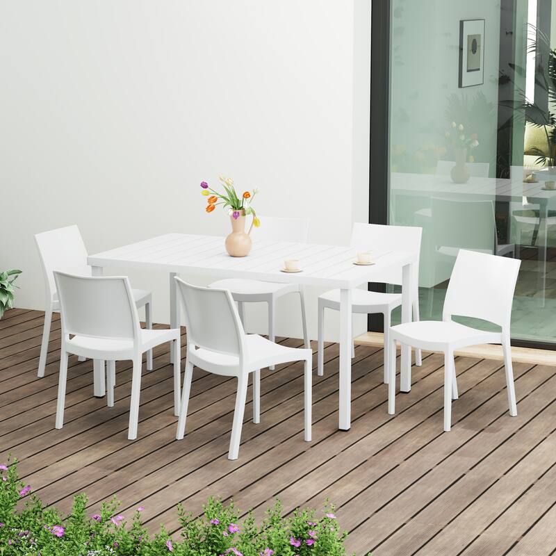 Frond and Form 6-Person Outdoor Rectangular Dining Set