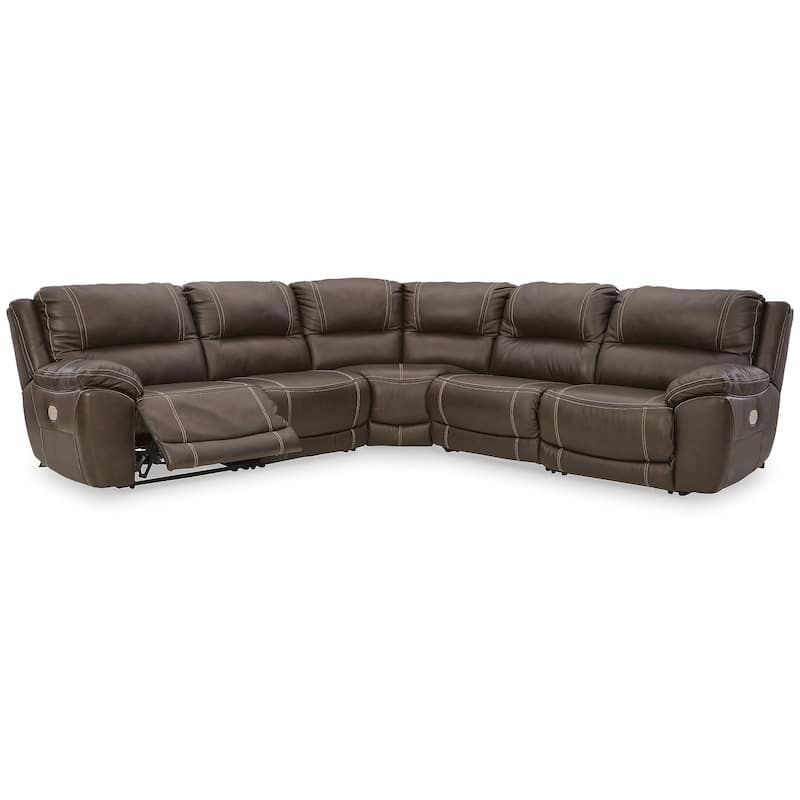 Signature Design by Ashley Dunleith Brown 5-Piece Power Reclining Sectional - 123"W x 123"D x 43"H