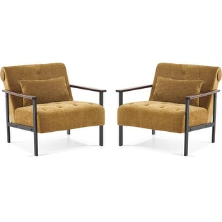 MCombo set of 2 Modern Accent, Ergonomics Lounge Chair for Living Room, Chenille, HQ417