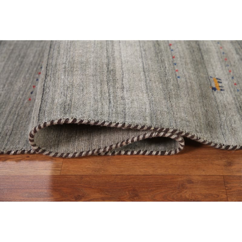 Tribal Gabbeh Area Rug Hand-Knotted Wool Carpet - 8'4"x 9'8"