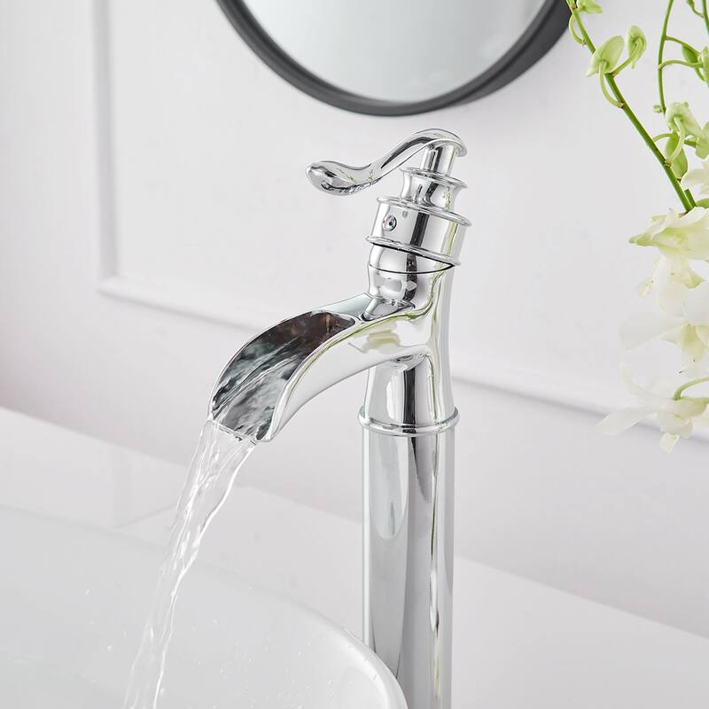 Single Handle Chrome Bathroom Sink Faucet