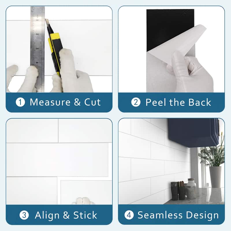 12"×4" Stone Composite Rectangular Mosaic Tile(30pcs)