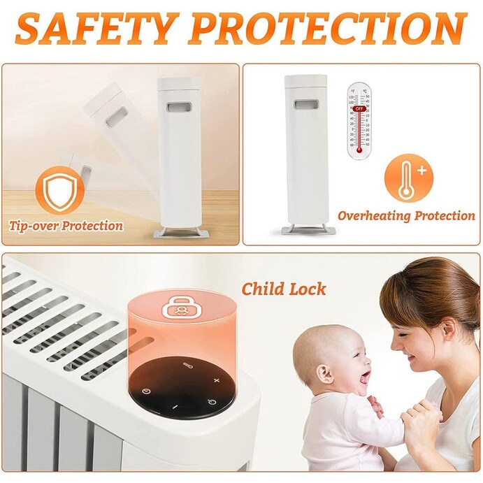 Electric Baseboard Convection Heater 1500W Large Room Space Heater