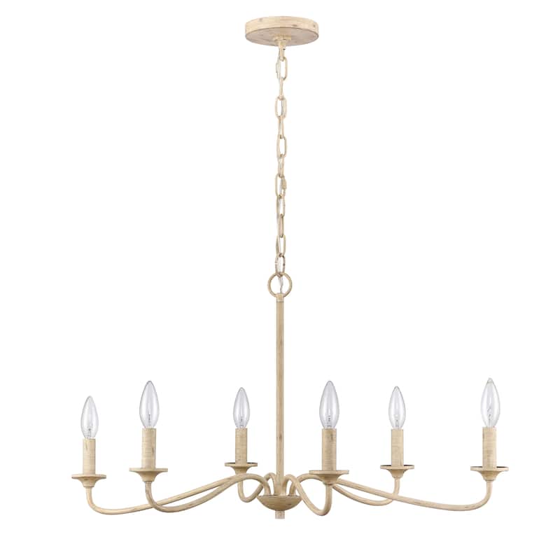 Elk Home Ellisville Antique Cream Finish 6 Light Chandelier
