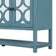preview thumbnail 10 of 18, Antique Navy Sideboard Console Table, Storage Cabinet Display Case w/ Mirrored Doors & Open Storage Shelf for Living Dining Room