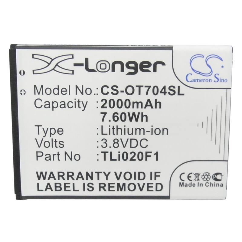 Battery for Alcatel 5044 5042 OneTouch Fierce 2 Pop C7 Vodafone VFD 500 TLi020F1 - Black
