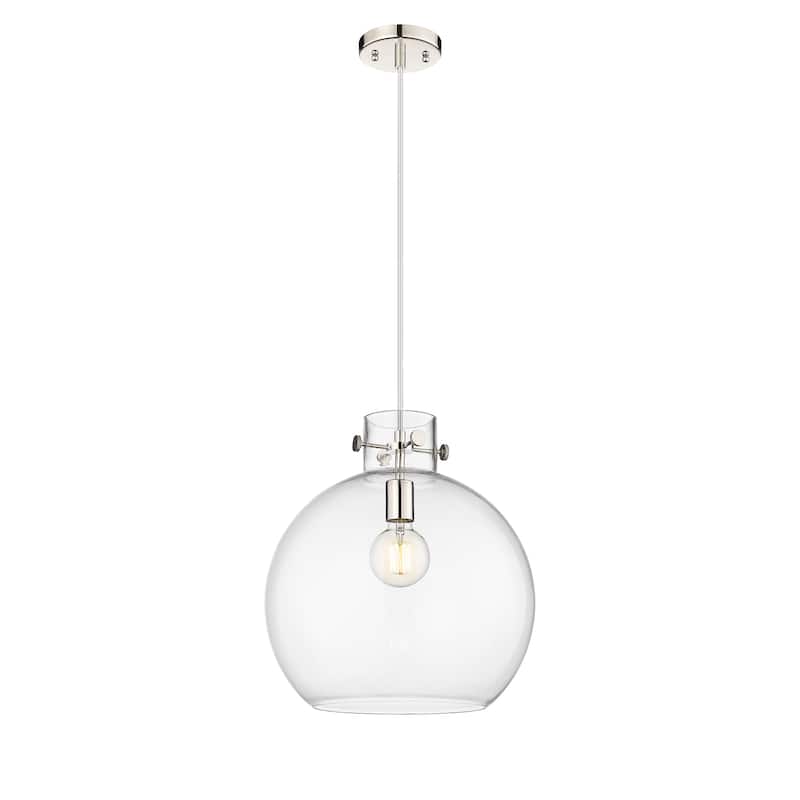Innovations Lighting Newton Sphere - 1 Light 14" Cord Hung Pendant - Clear/Polished Nickel