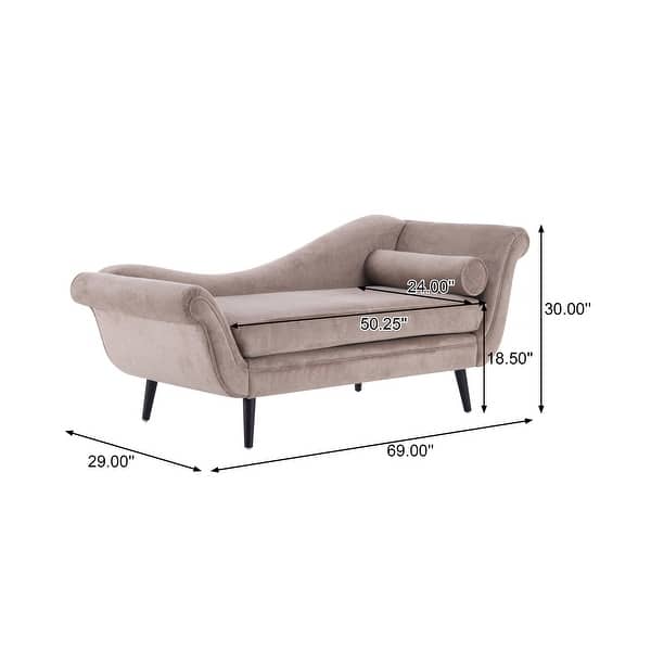 dimension image slide 3 of 5, Christopher Knight Home - Calvert Upholstered Chaise Lounge