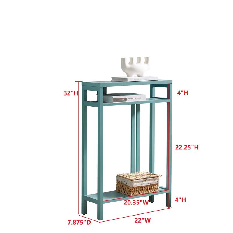 Bisbee Wood 22-inch Console Table with Two Shelves - 22"L x 8"W x 32"H