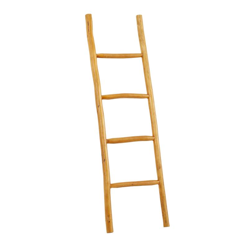 Teak Wood Handmade 4 Rack Ladder - White or Brown - Roche River Decor