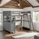 preview thumbnail 18 of 53, Full size Loft Bed with Drawers, Built-in Desk and Shelves, Espresso Grey
