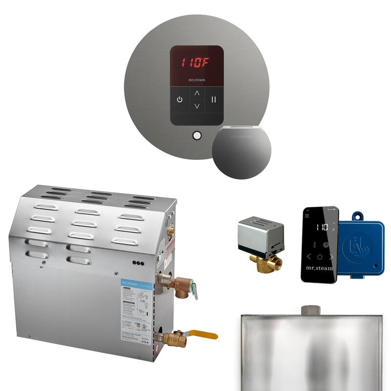 Mr Steam R07C1AAK0000 Ms Itempo Round with Accessories Package 7.5 kW - Satin Steel