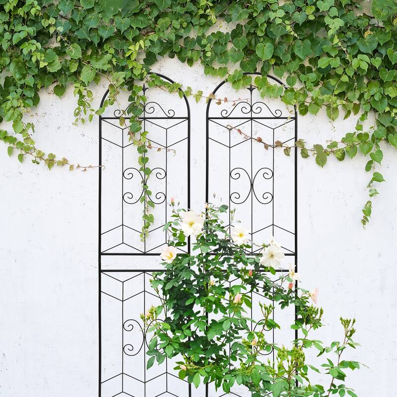 2 Pack Metal Garden Trellis 86.7" x 19.7" Rustproof Trellis for Climbing Plants Outdoor Flower Support