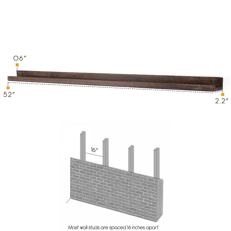 Rustic State Set of 2 Wall Mounted Shelves Photo Ledge