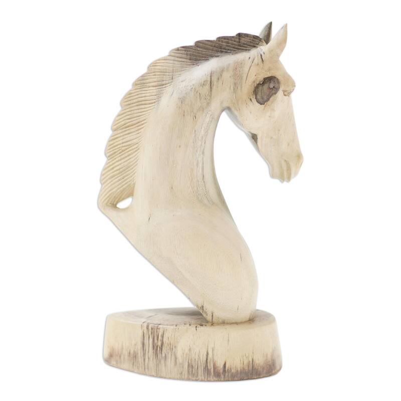 Novica Handmade Horse Guard Hibiscus Wood Statuette