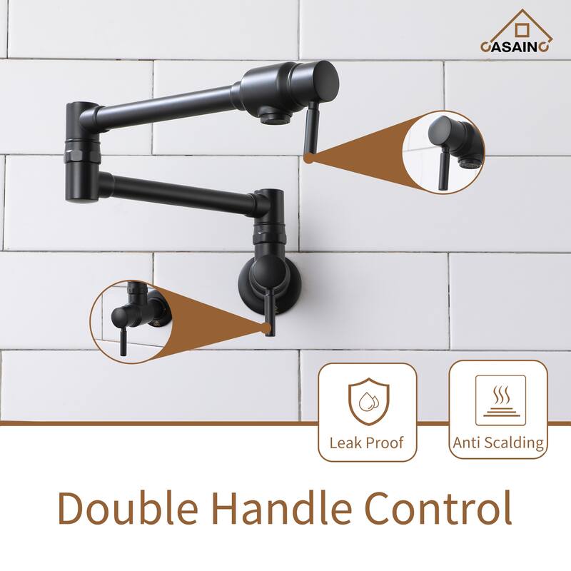 1.8 GPM Wall Mounted Mount Pot Filler Kitchen Faucet