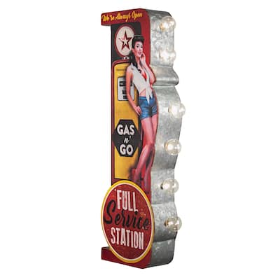 Gas n' Go Vintage LED Marquee Sign (30" x 15")