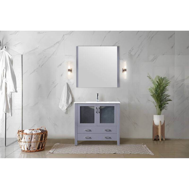 Volez Bath Vanity and White Ceramic Top