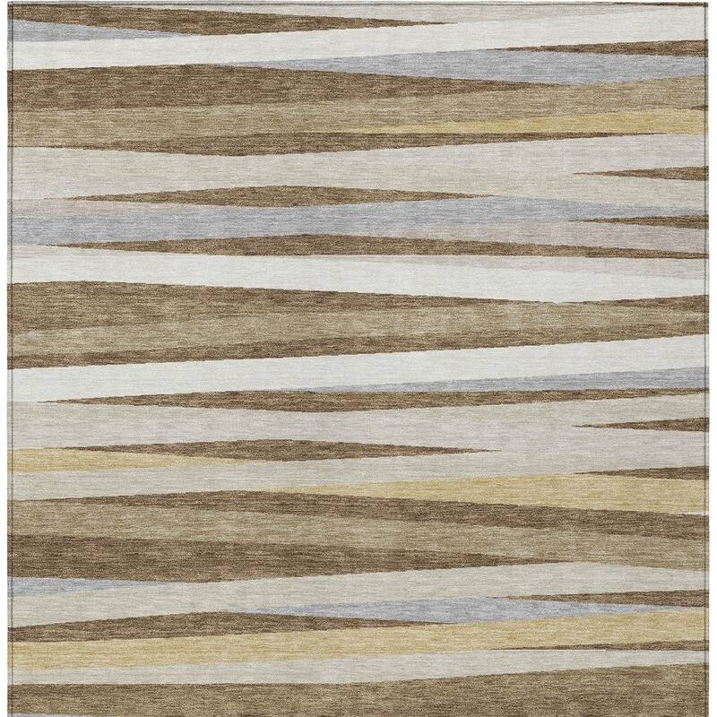 HomeRoots Striped Transitional Rectangle Outdoor Rug