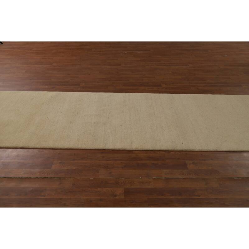 Modern Gabbeh Oriental Runner Rug Handmade Wool Carpet - 3'2"x 11'10"