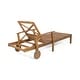 preview thumbnail 22 of 41, Perla Acacia Wood Chaise Lounge (Set of 2) by Christopher Knight Home