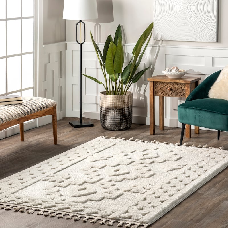 Nuloom Janece Casual Striped Jute Area Rug - 4' x 6' - Beige - Rectangle