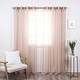preview thumbnail 7 of 33, Aurora Home Linen-Textured Semi-Sheer Bronze Grom Curtain Panels Panels of 2-84" & 96"