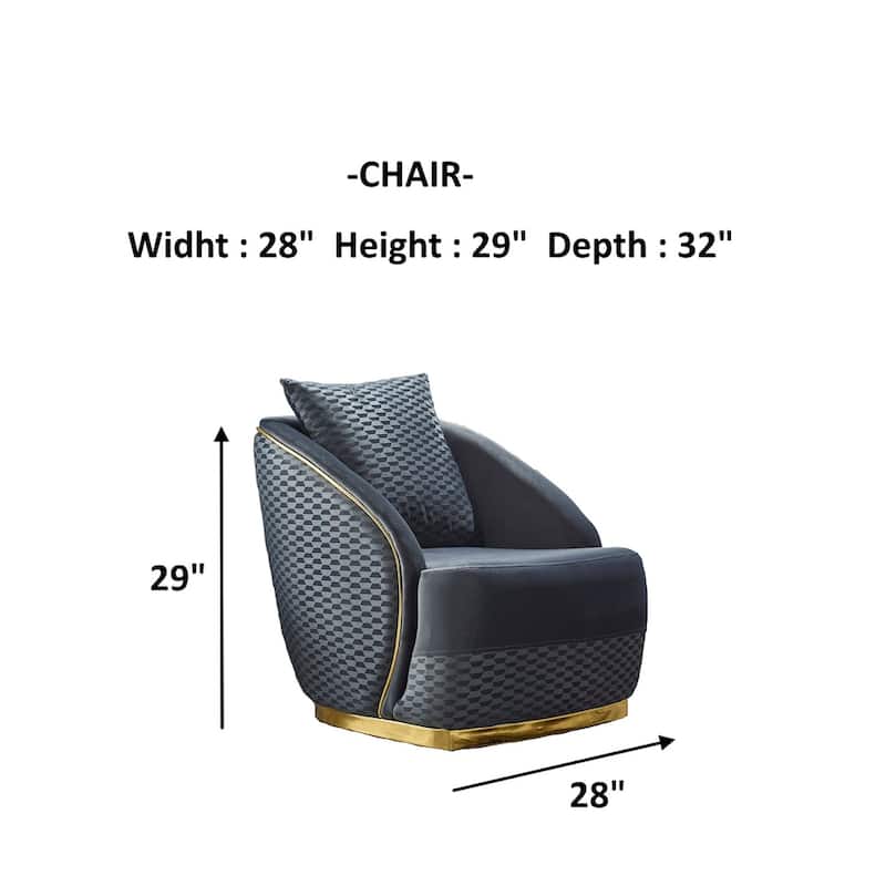 Marvella 3 Pieces Living Room Sets 1 Sofa 2 Chair