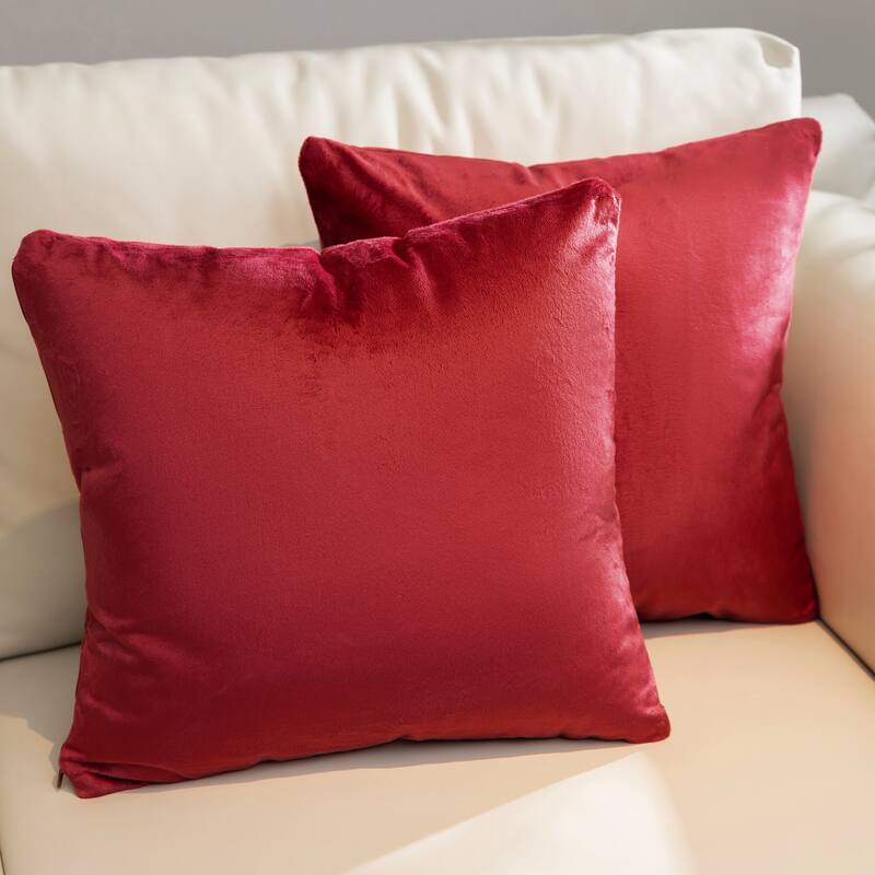Cheer Collection Set of 2 Hollow Fiber Filled Couch Pillows - 26x26 - Maroon