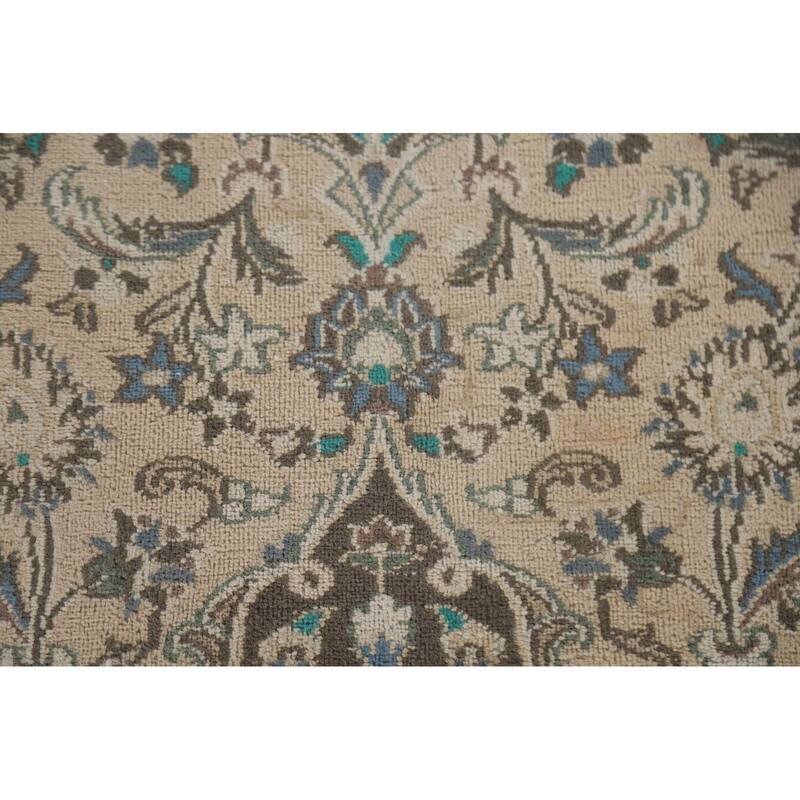Hand Knotted Oriental 100% Wool Carpet Traditional Floral Peach Mashad Area Rug - 12' 4'' X 9' 5''