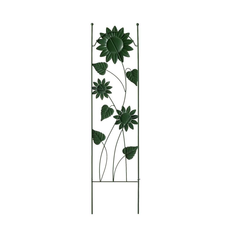 Glitzhome 48"H Metal Sunflowers Garden Trellis Plant Climbing Stakes
