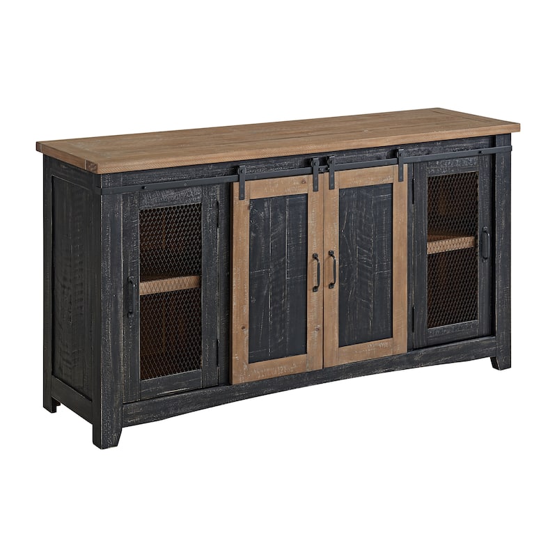 Rustic Farmhouse 65-Inch Wide Solid Wood TV Stand