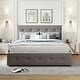 preview thumbnail 10 of 22, Queen Size Bed with 2 Storage Drawers and a Twin XL Trundle, Upholstered Platform Queen Bed Frame with Tufted Headboard