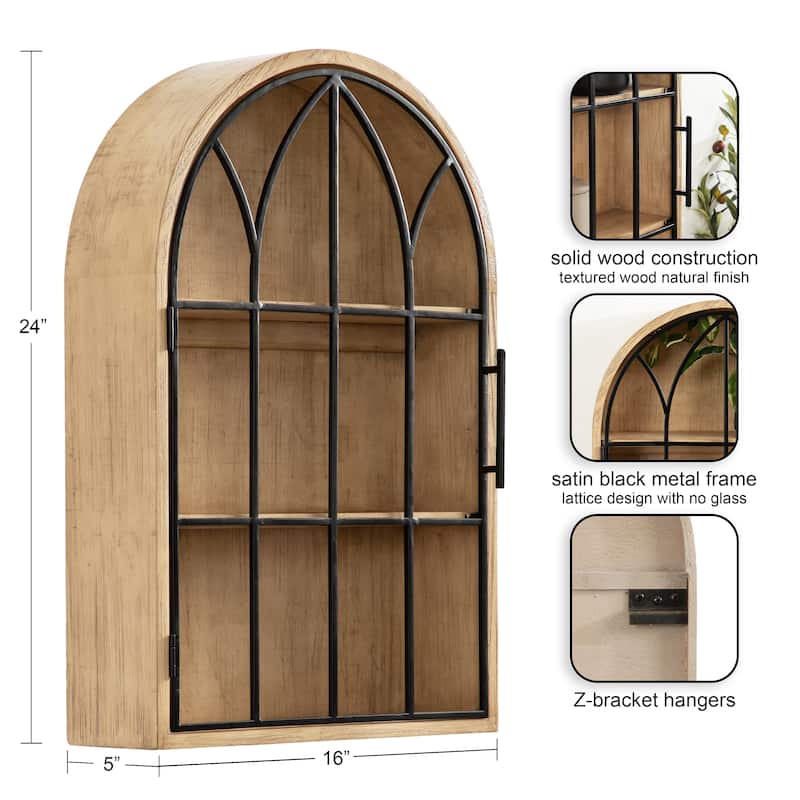 Kate and Laurel Megara Arched Wall Mounted Cabinet - 16x5x24