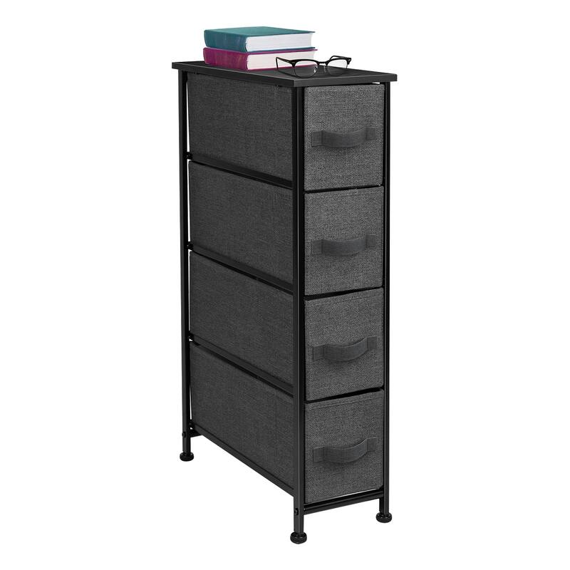 Narrow Dresser Tower with 4 Drawers - Vertical Storage for Bedroom