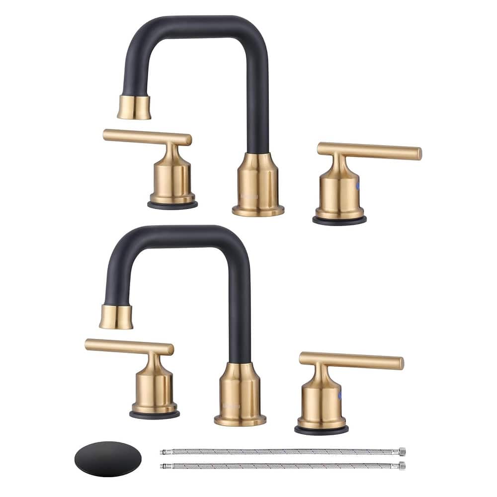 WOWOW Double Handle 8 in. Widespread Bathroom Sink Faucet