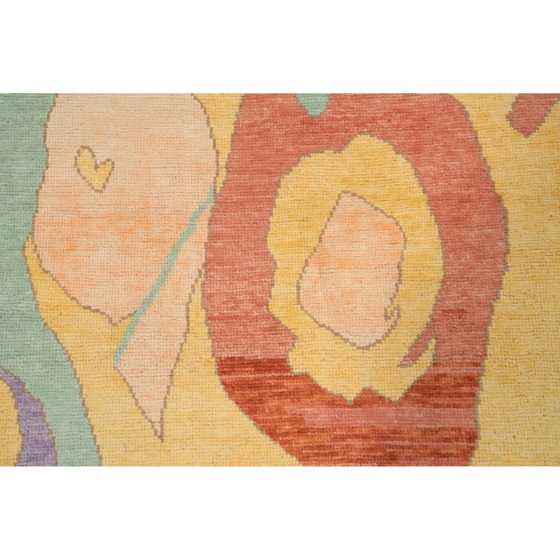 Hand Knotted Oriental 100% Wool Carpet Transitional Geometric Purples Oushak Area Rug - 8' 6'' X 6' 1''