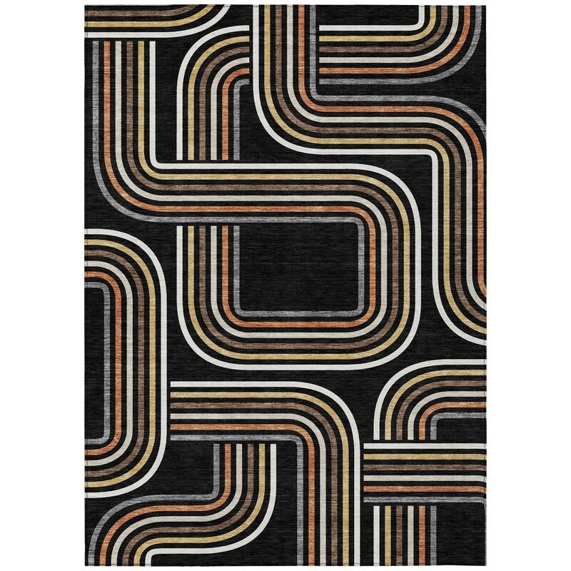 Machine Washable Indoor/ Outdoor Modern Leawood Chantille Rug