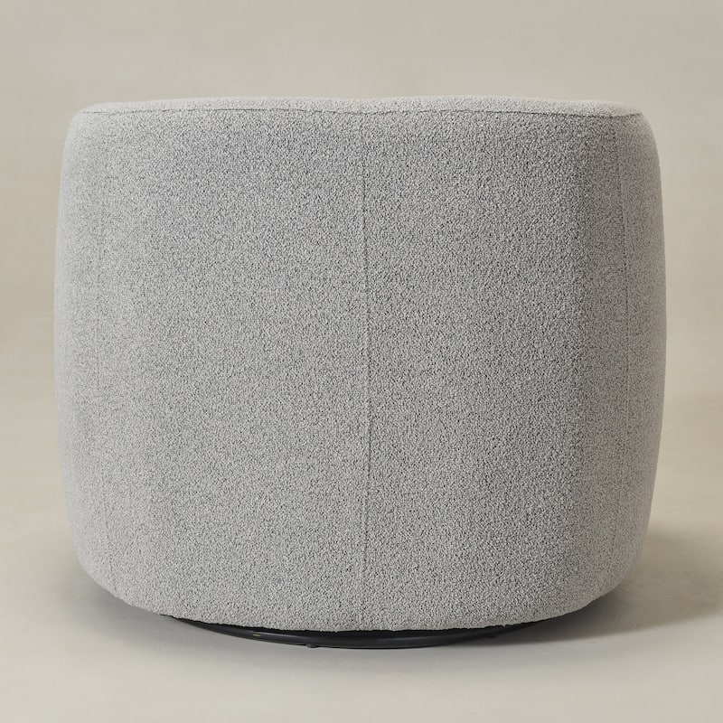 KINWELL 34" Sherpa Swivel Accent Chair Boucle Upholstered Armchair
