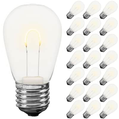 25 Pack LED S14 Outdoor Patio Edison Replacement Bulbs, Warm White, E26 Base