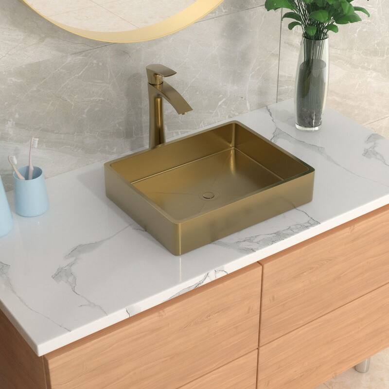 19x15 in. Bathroom Vessel Sink Vanity Wash Basin in Stainless Steel