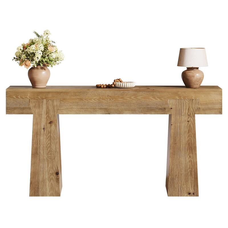 Solid Wood Entryway Console Table, Sofa Behind Table, Living Room Hallway Foyer Accent Table