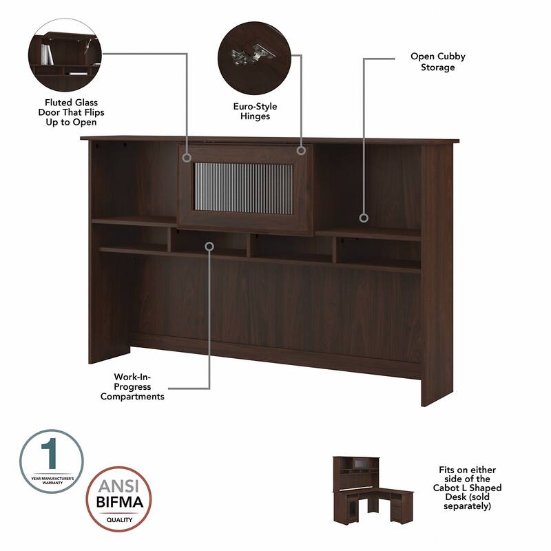 Cabot 60W Hutch by Bush Furniture